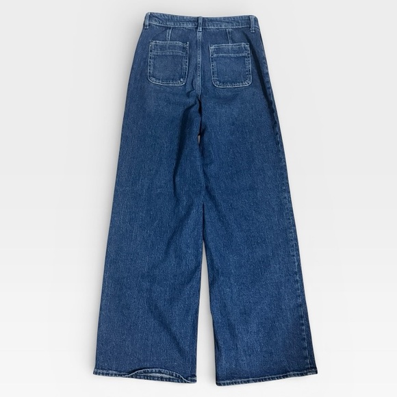 Free Assembly Super High Rise Wide Leg Jeans Dark Wash 30” Inseam Size 6 - Picture 3 of 5